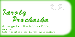 karoly prochaska business card